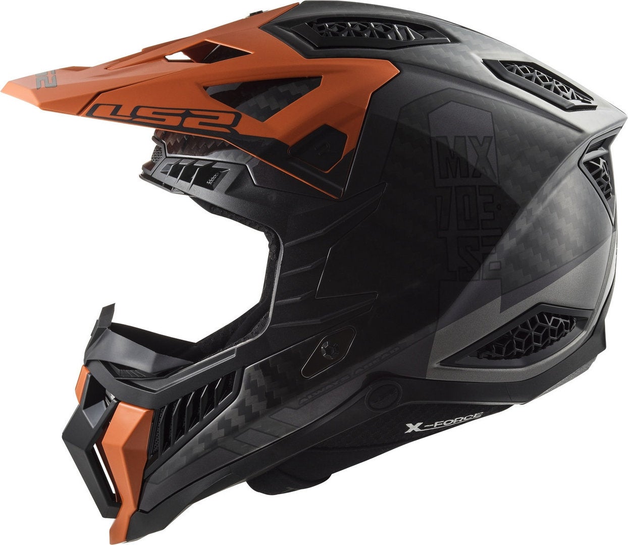 LS2 MX703 X-Force Victory Carbon Motocross hjelm sort/orange L (59/60) Figur 3