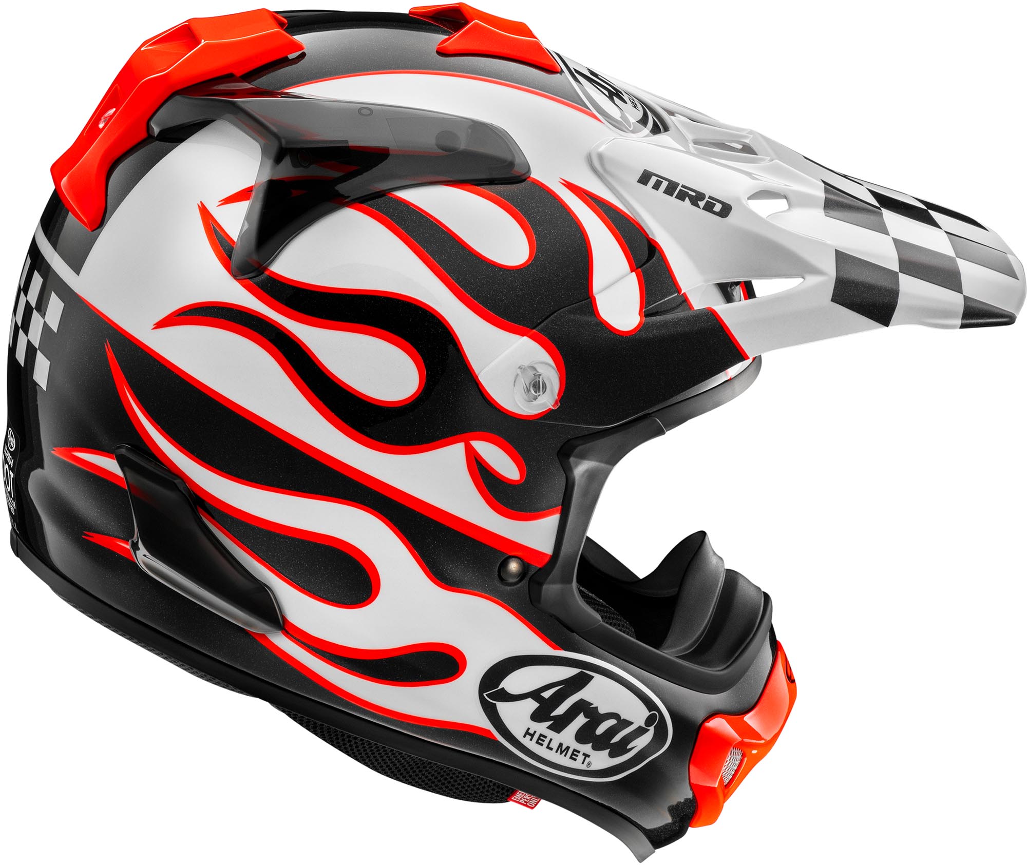 Arai MX-V Evo Flame Capacete de Motocross Branco M (57/58) Figura 2