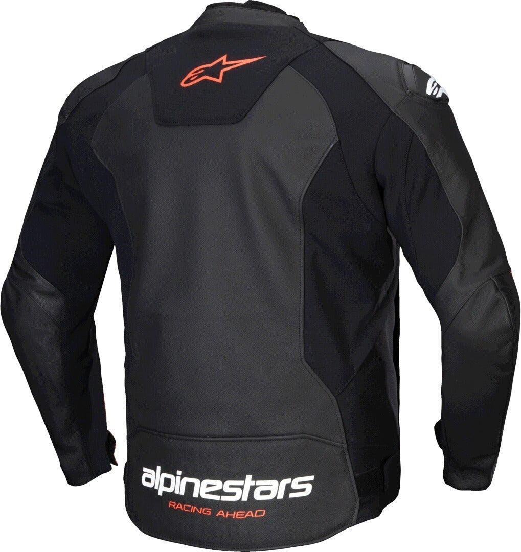 Alpinestars Faster V3 Motorcycle Leather Jacket black/neon-red 62 Figure 2