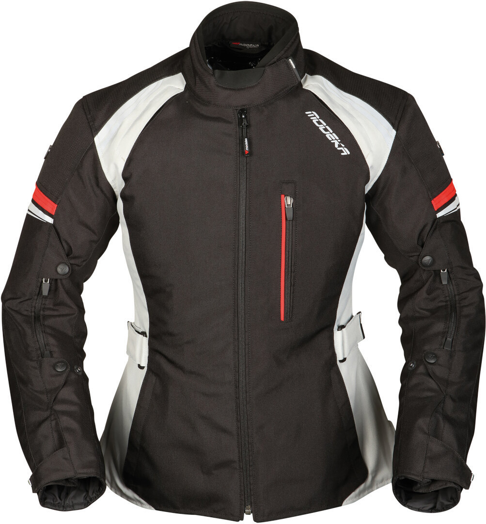 Modeka Violetta Damen Motorrad Textiljacke schwarz/hellgrau 36 Abbildung 1