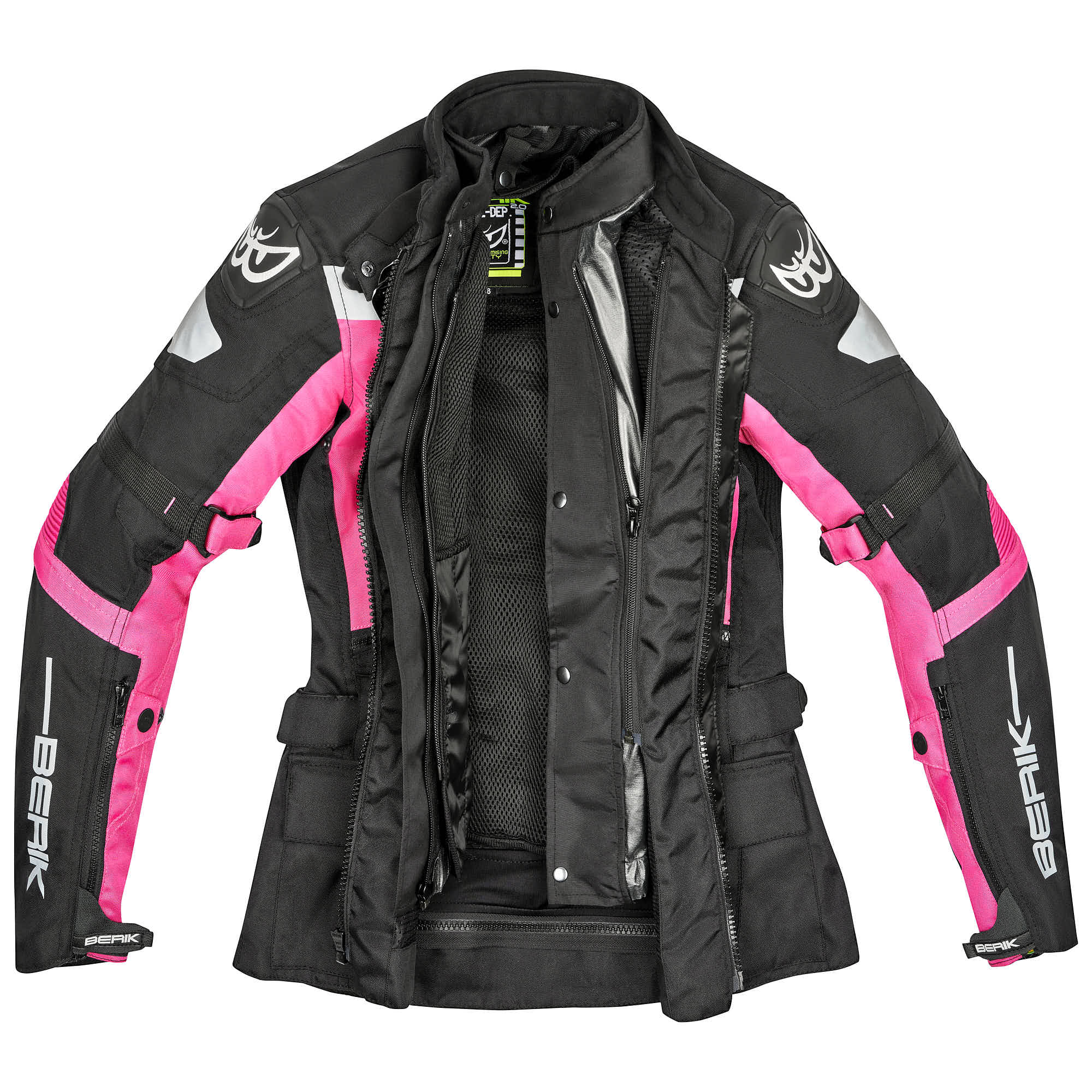 Berik Furmia waterdichte dames textieljas zwart/roze 38 Figuur 5