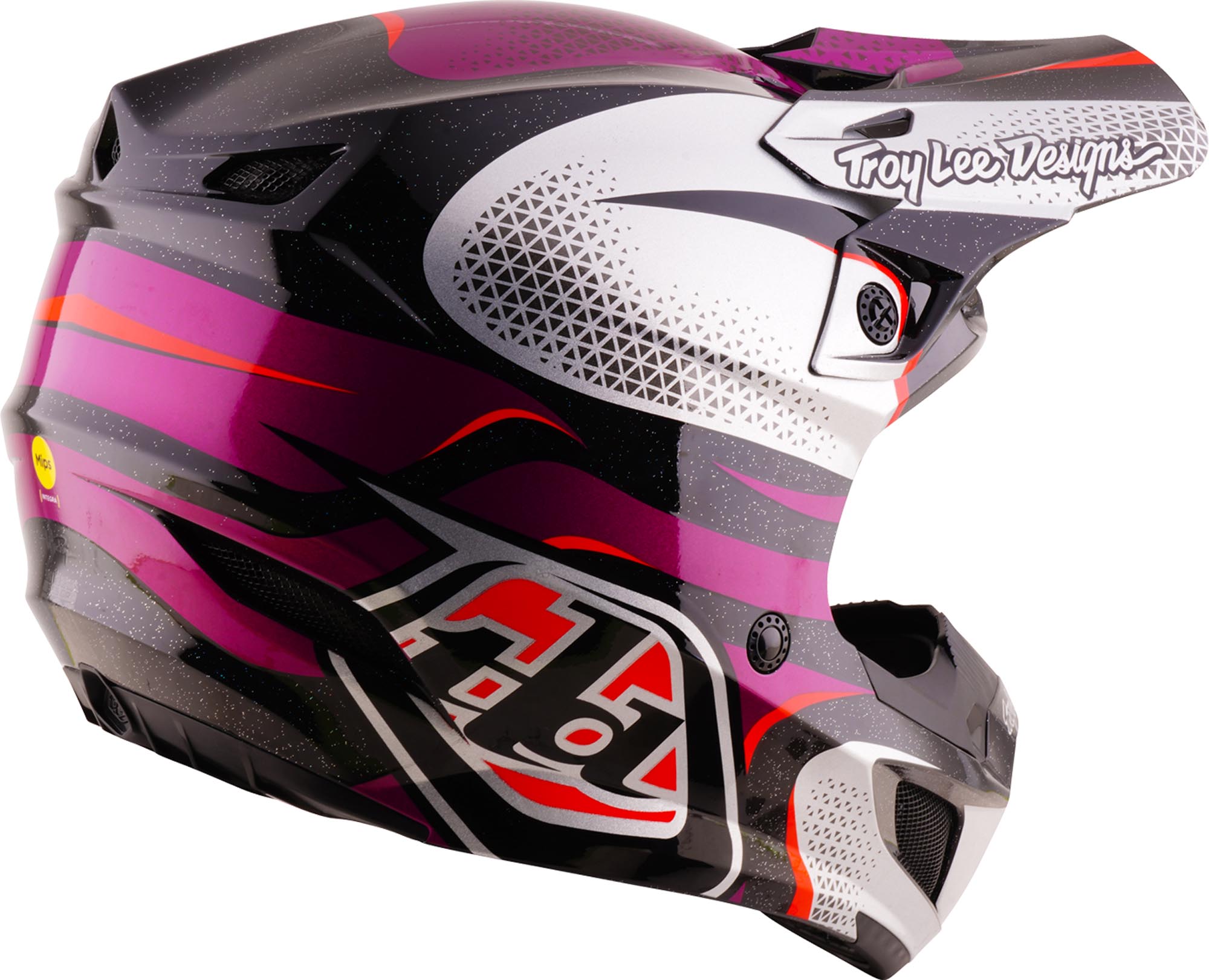 Troy Lee Designs SE5 Polycarbonate MIPS Aura Motocross Helmet violet/black S (55/56) Figure 4