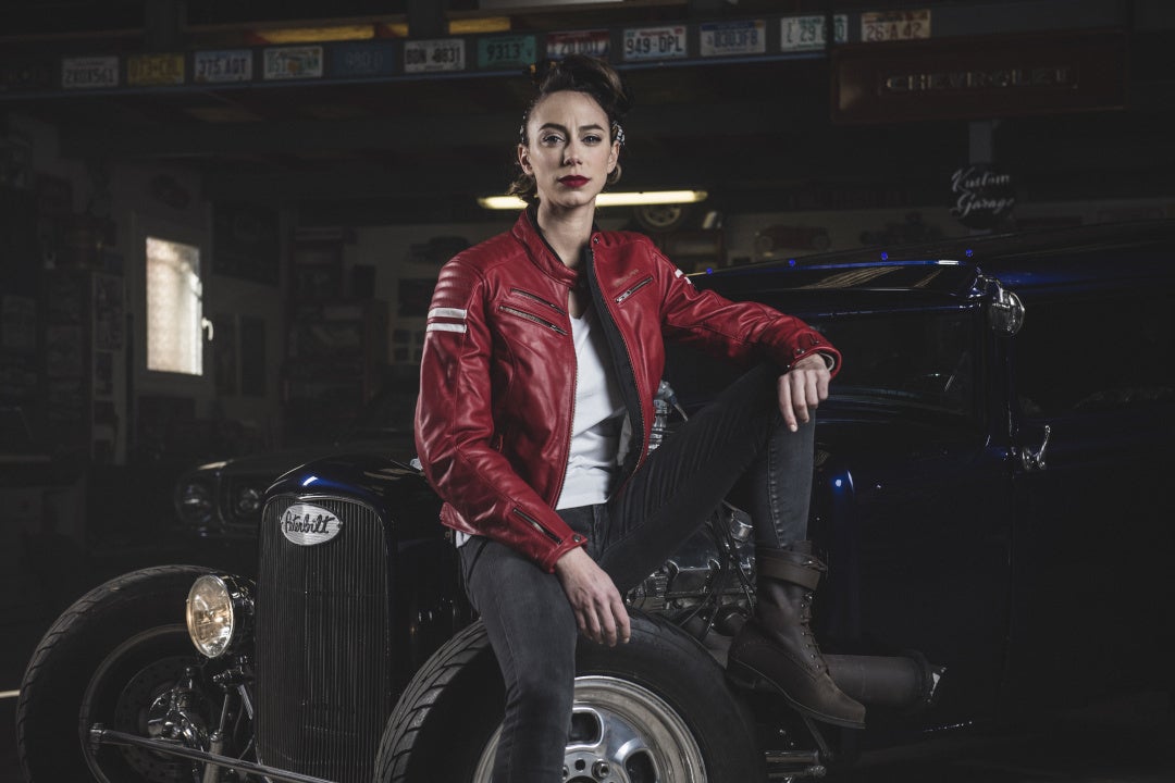 Segura Funky Damen Motorrad Lederjacke rot 48 Abbildung 9