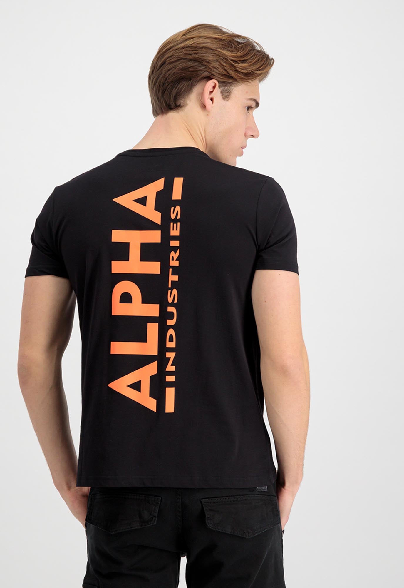 Alpha Industries Backprint Reflective Camiseta preto/laranja XXL Figura 4