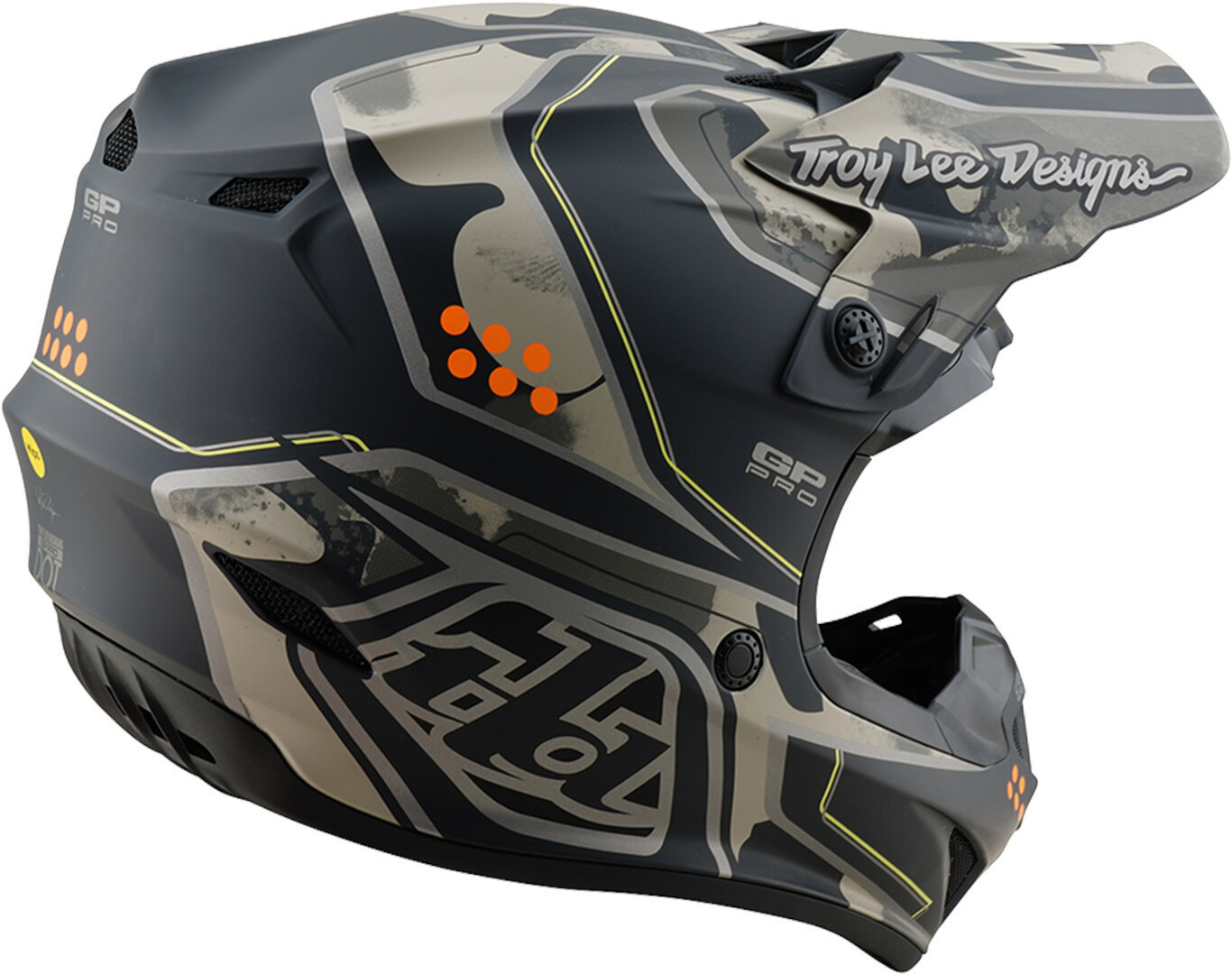 Troy Lee Designs GP Pro MIPS Trooper Cască Motoross negru/gri/verde L (58/59) Figura 5