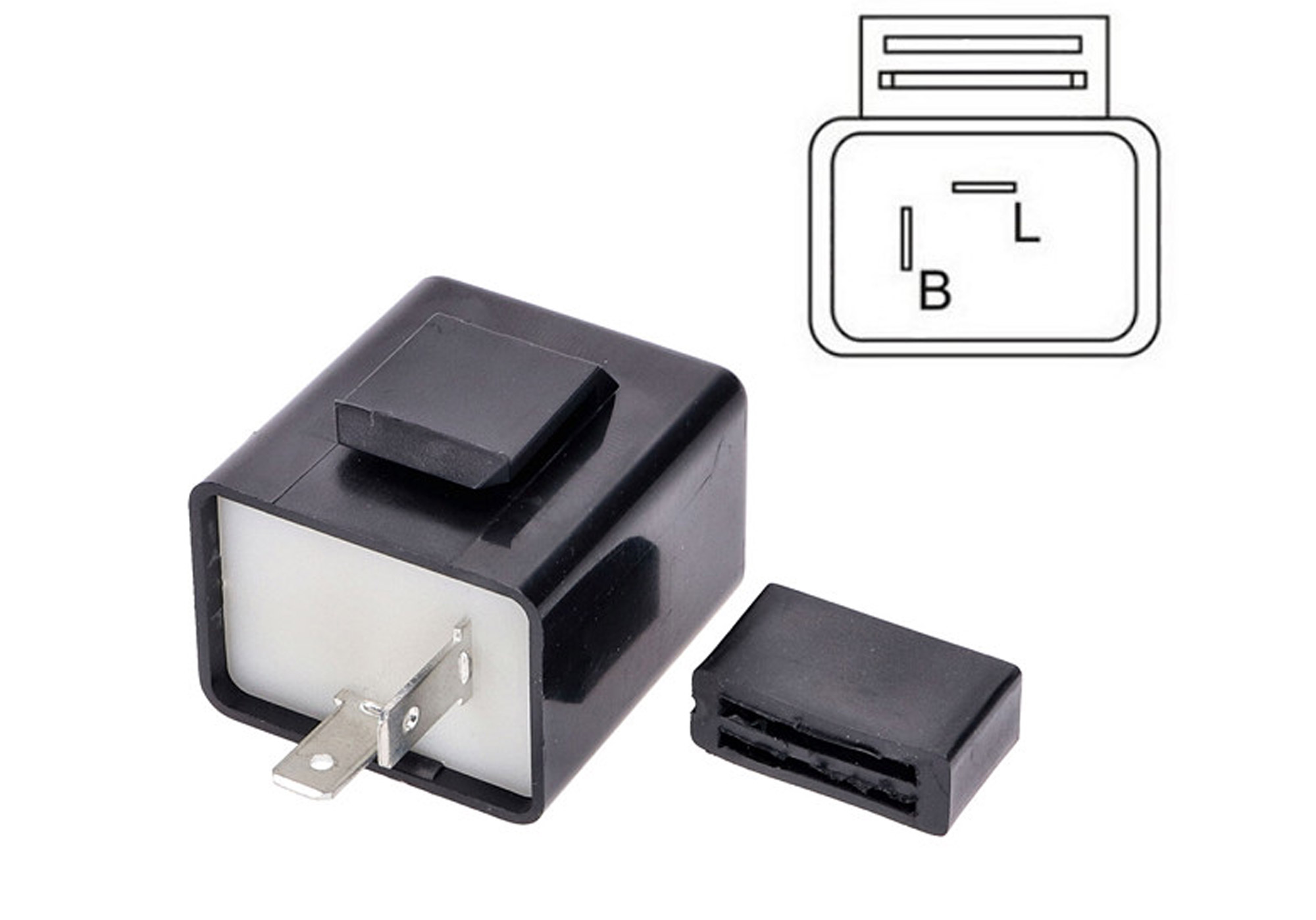 PROTECH lIl flasher relais plast svart Figur 1
