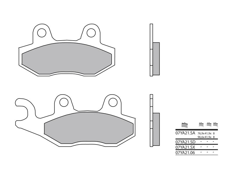 Brembo S.p.A. Vägbromsbelägg sintrade metall - 07YA21LA Figur 1