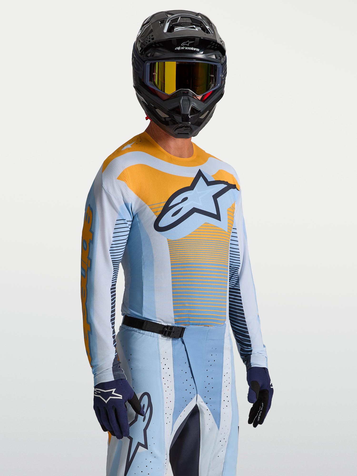 Alpinestars Techstar Maven Motocrosstrøje blå/orange/sort L Figur 4