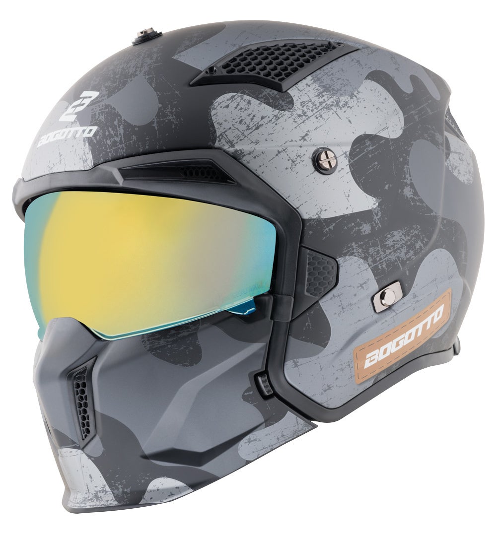 Bogotto Radic Camo Hjelm sort mat/grå L Figur 7
