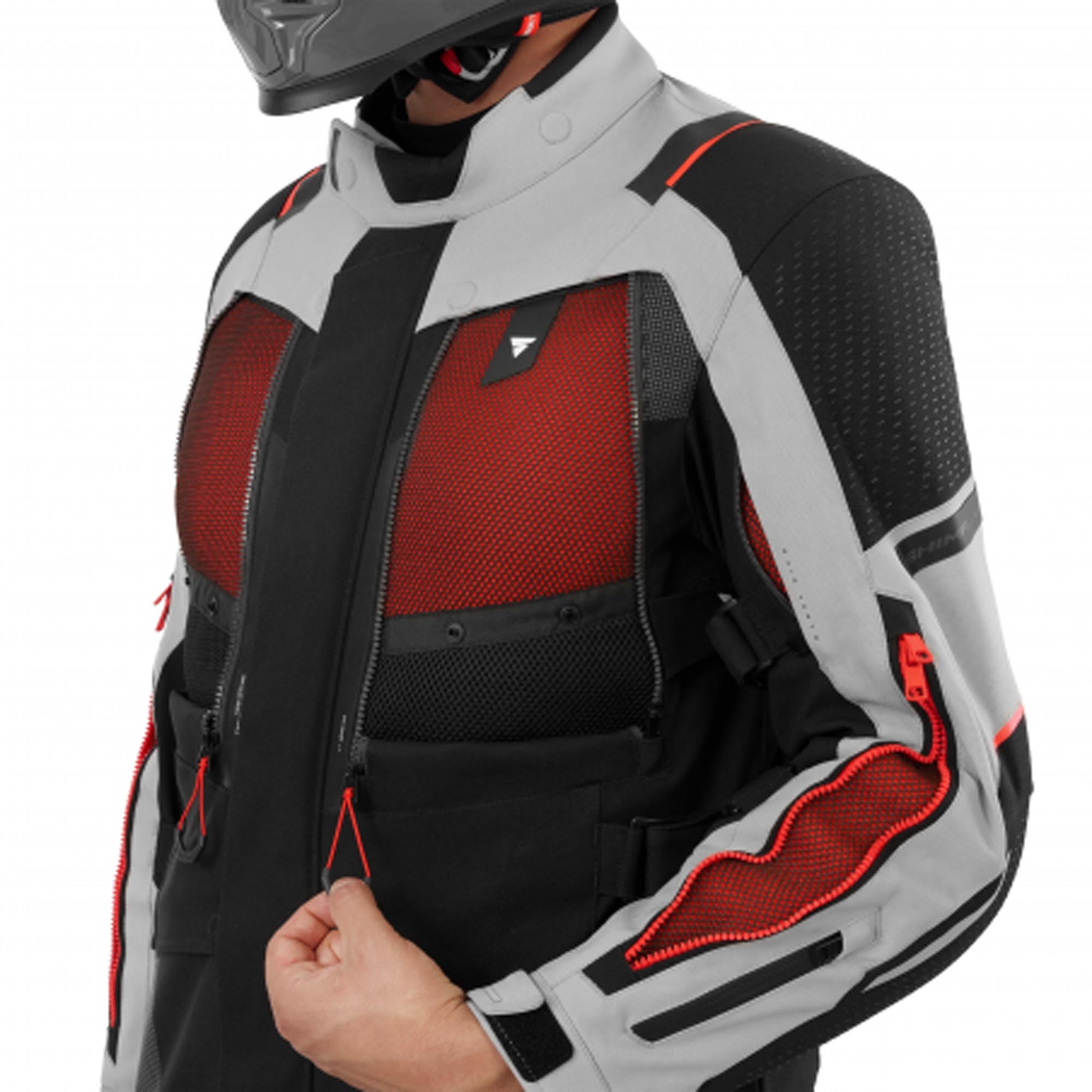 SHIMA Hero 3.0 Motorrad Textiljacke grau/rot M Abbildung 9