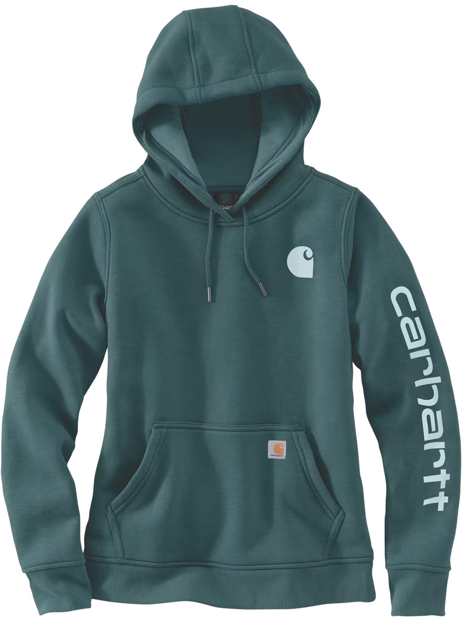 Carhartt Clarksburg Logo Sweat à capuche pour dames Vert/bleu M Figure 1