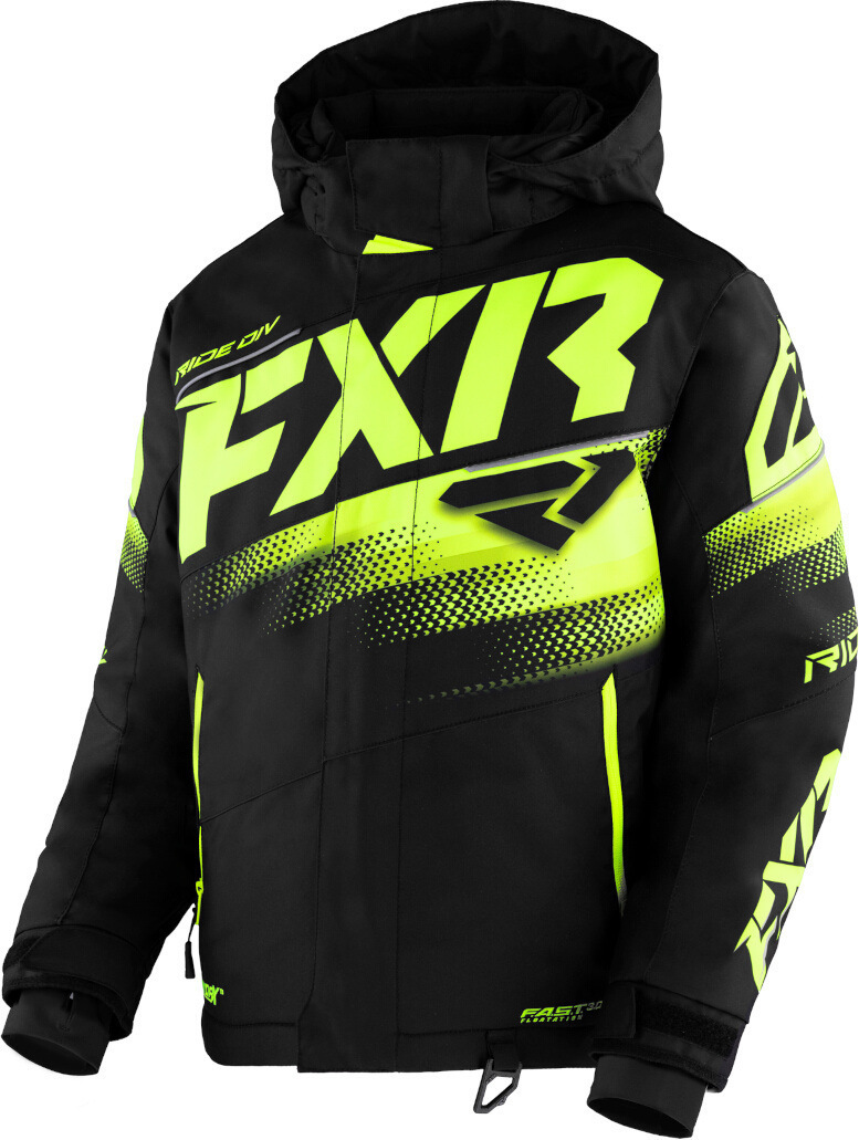 FXR Boost 2023 Youth Snowmobile Jacket black/yellow 14 Figure 1