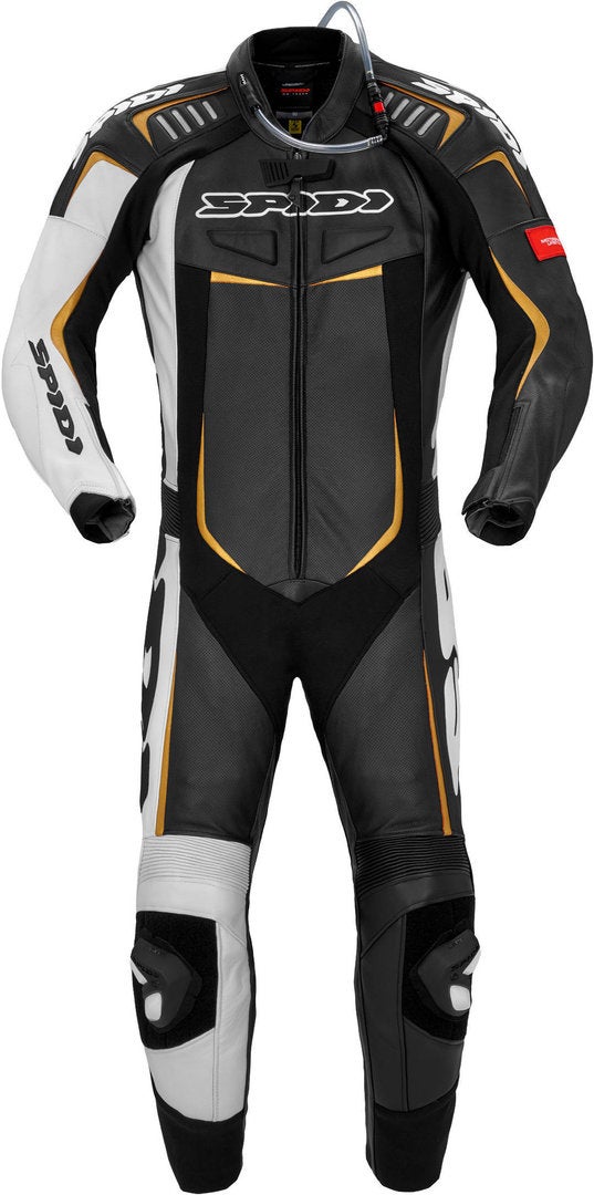 Spidi Track Wind Pro One Piece Motorcycle Leather Suit black/gold 64 Figure 1