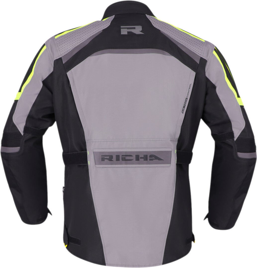 Richa Tundra waterproof Motorcycle Textile Jacket grey/black/yellow 3XL Figure 3