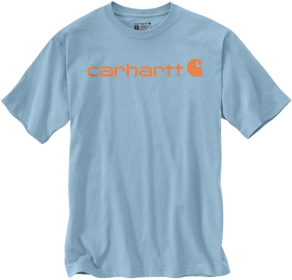 Carhartt EMEA Core Logo Workwear Short Sleeve Triko modrá/oranžová S Obrázek 1