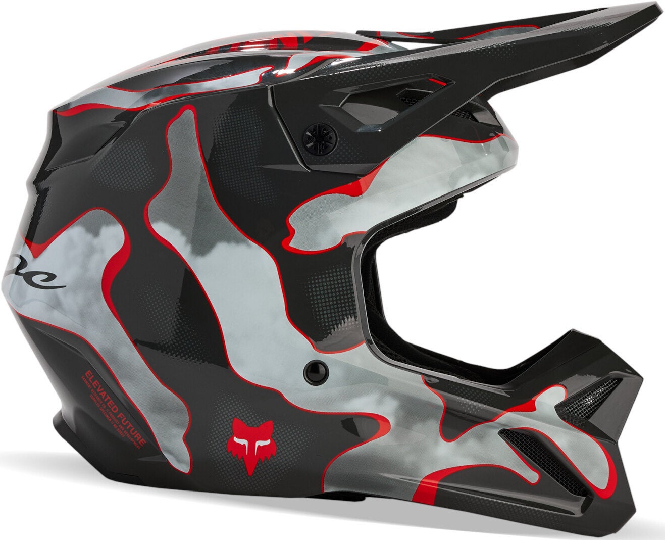 FOX V1 Atlas MIPS Capacete Jovem Motocross preto/cinza/vermelho Y/M (51/52) Figura 1