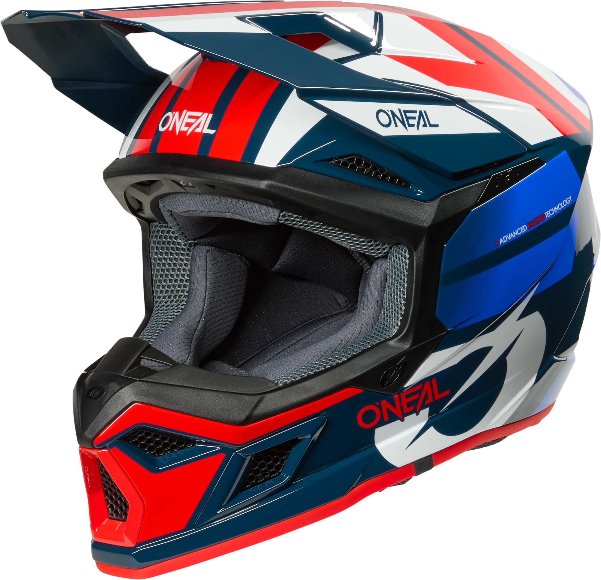 Oneal 3SRS RIDE Motorcross helm wit/blauw/rood XL (61/62) Figuur 1