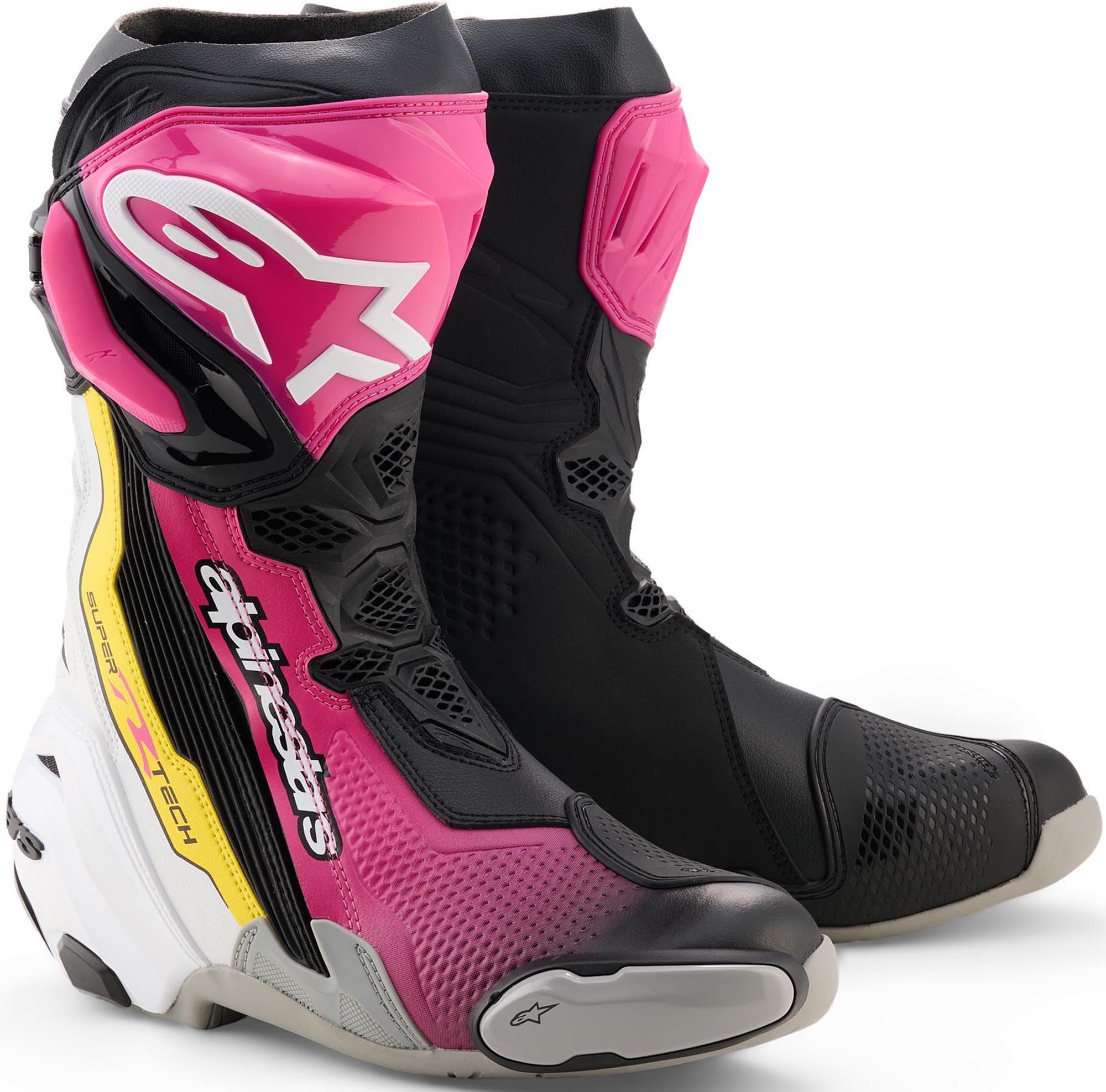 Alpinestars Supertech R Motorcycle Boots black/white/pink 38 Figure 1