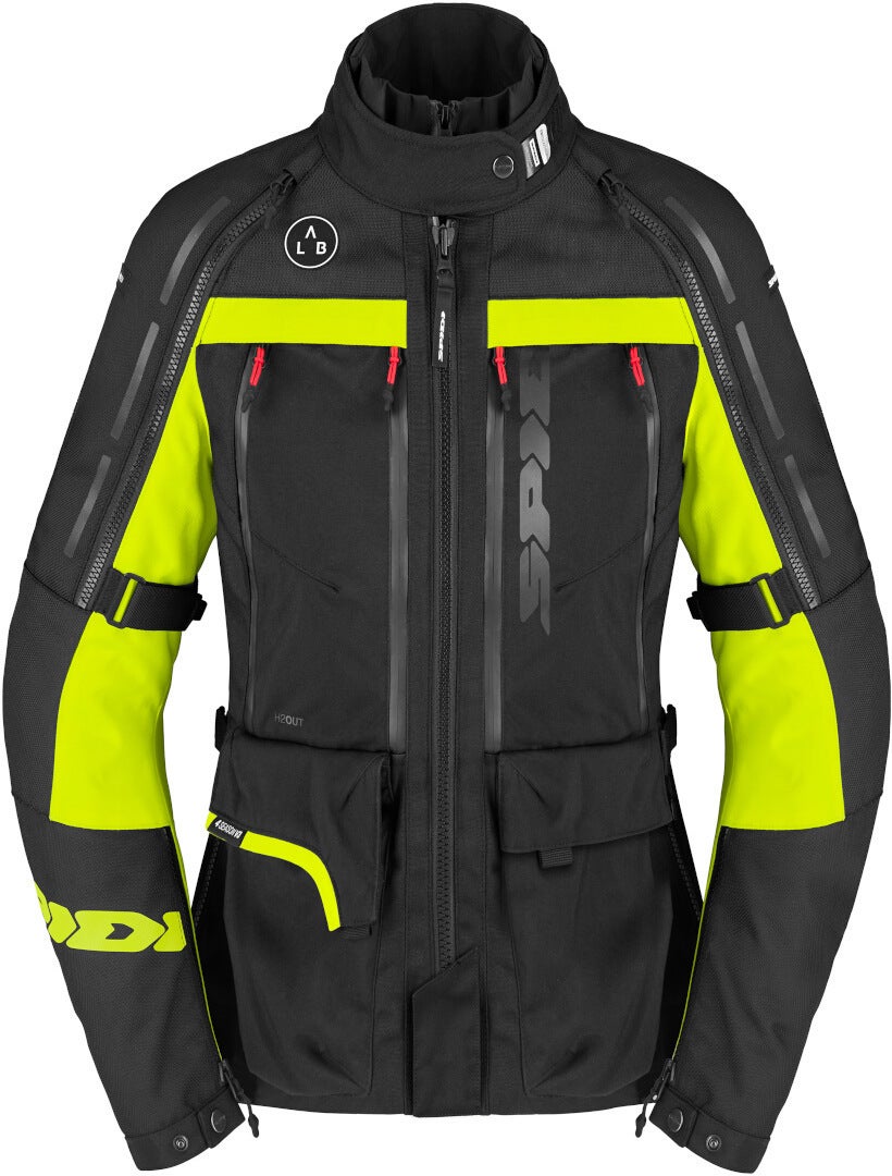 Spidi 4 Season V3 H2Out imperméable dames moto textile veste noir/gris/jaune fluo 3XL Figure 1
