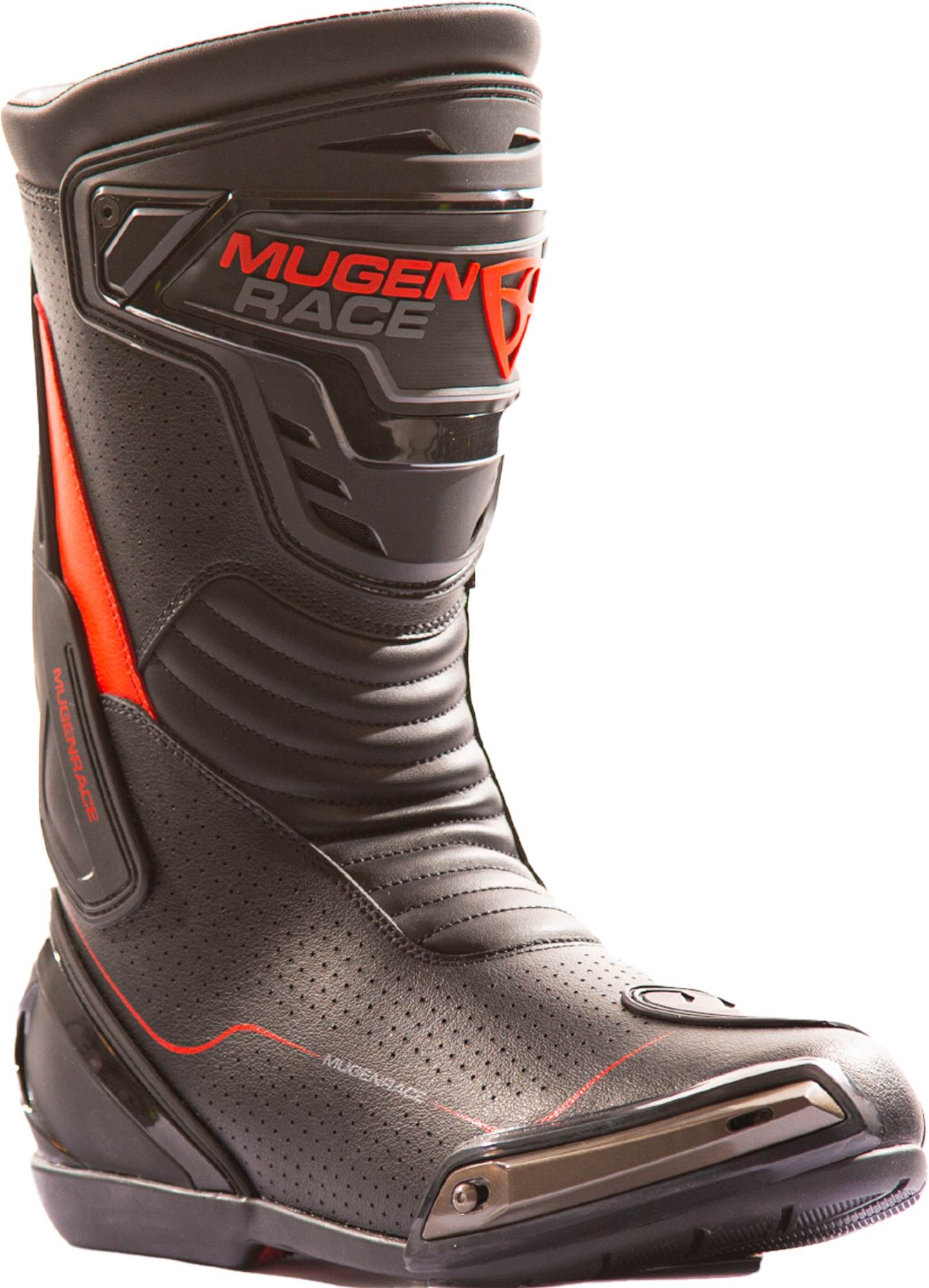 MUGENRACE Speed perforated Motorcycle Boots black/red 45 Figure 1