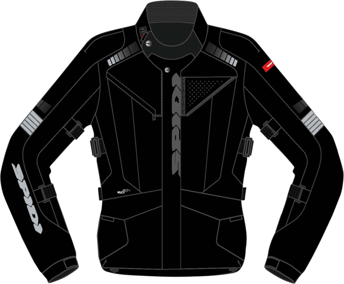 Spidi H2Out Outlander Motorcycle Textile Jacket black 3XL Figure 1