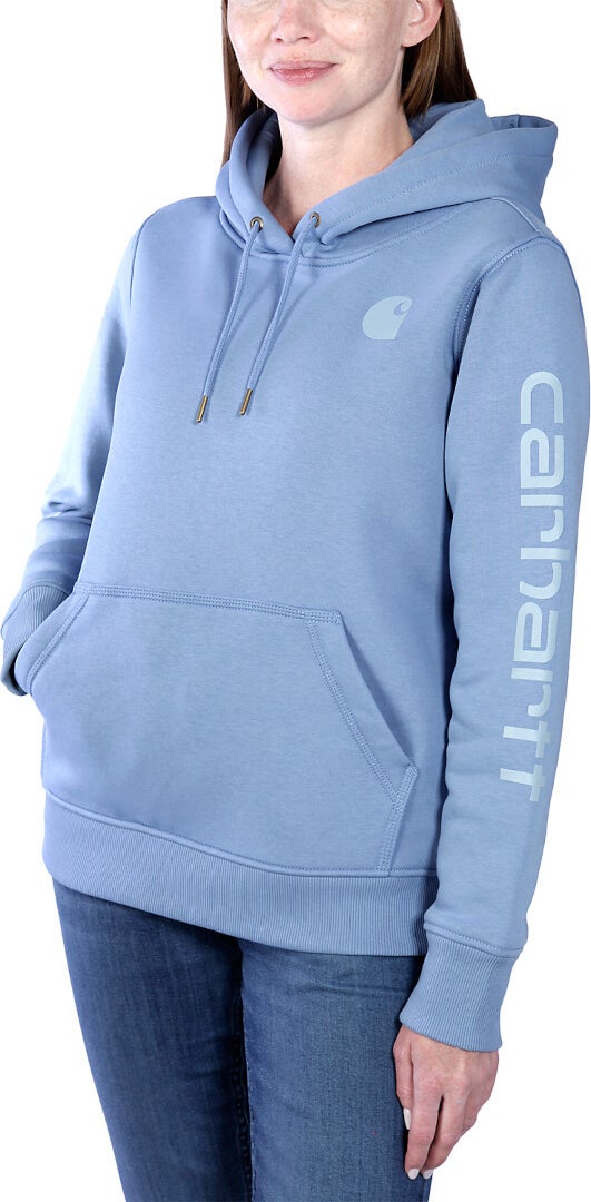 Carhartt Clarksburg Logo Sweat à capuche pour dames bleu/bleu clair M Figure 3
