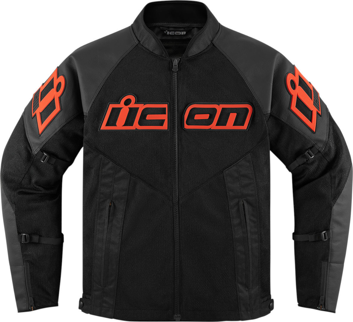 Icon Mesh AF Motorcycle Leather Jacket black/red L Figure 1