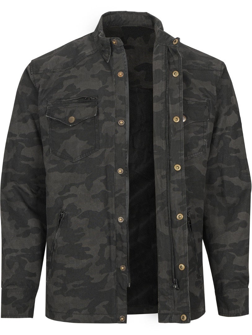 Bores Militaryjack Motorradhemd dunkles camouflage M Abbildung 2