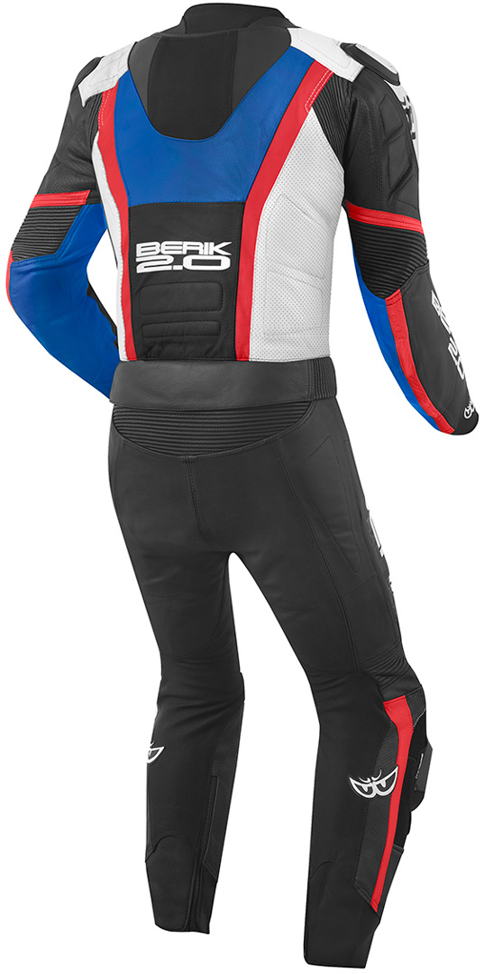 Berik Losail Combinaison moto deux pièces en cuir Blanc/Bleu/Rouge 52 Figure 2