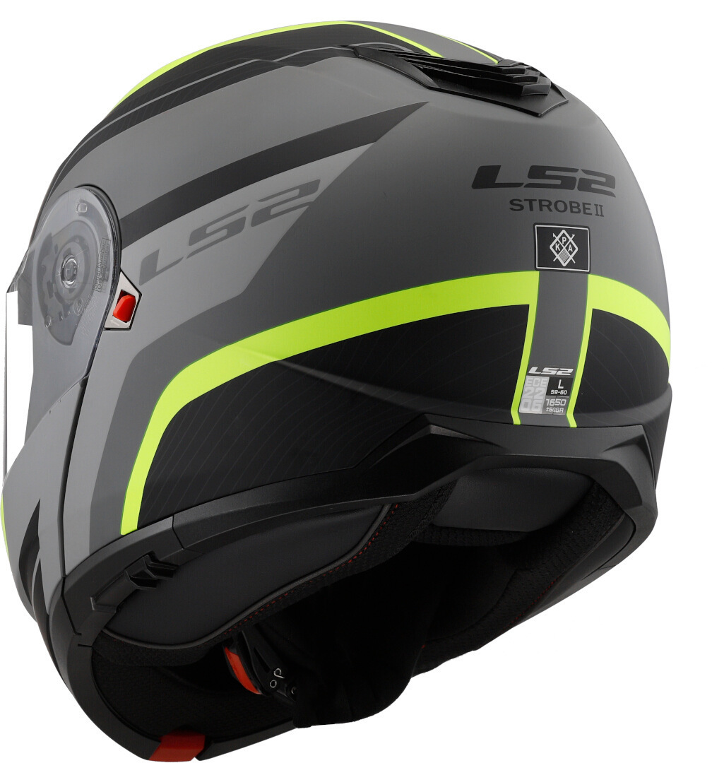 LS2 FF908 Strobe II Monza Helmet black matt/grey/neon-yellow M (57/58) Figure 2