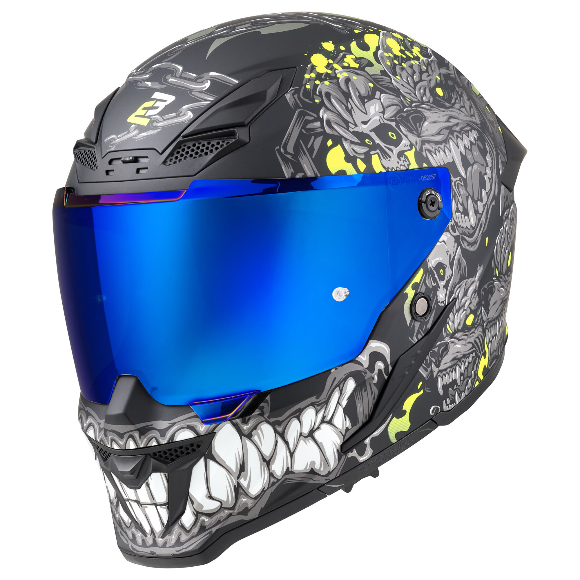 Bogotto Blade Gatekeeper Helm zwart/grijs/fluo-geel S Figuur 12