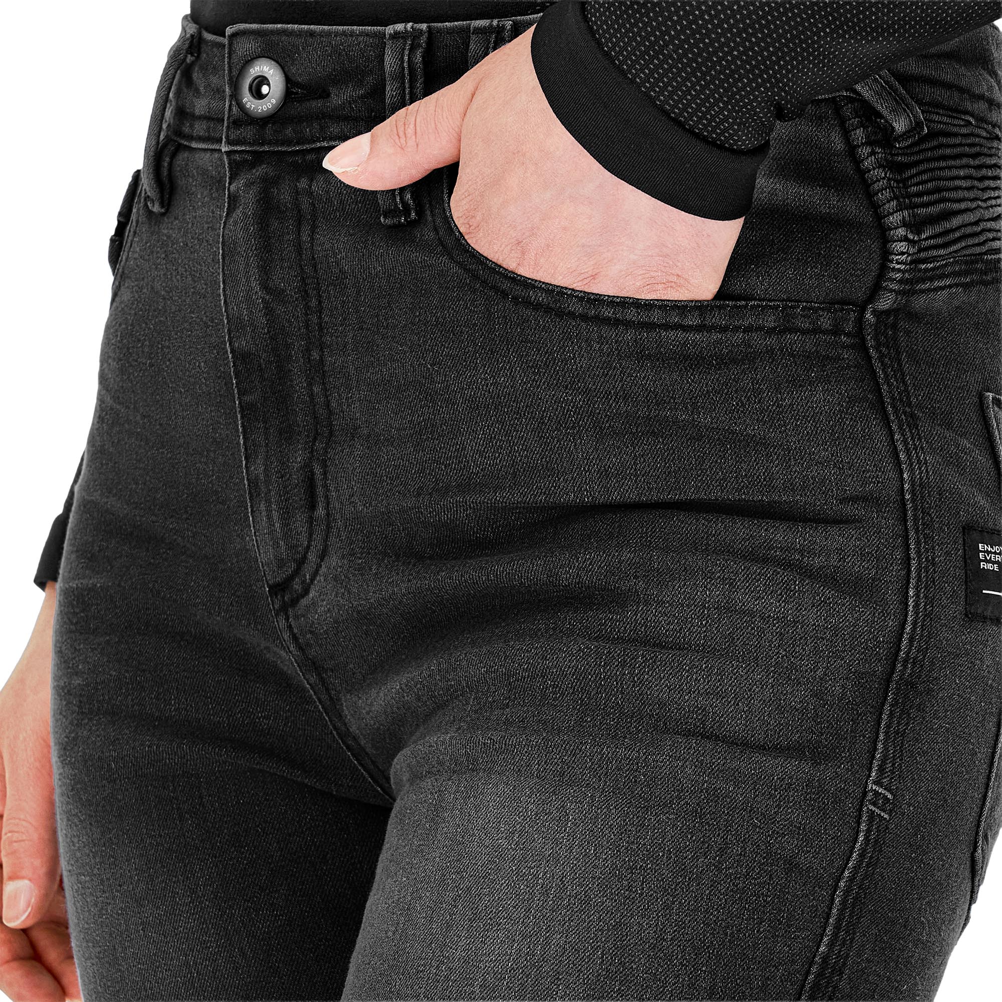 Side view of SHIMA Zenith Ladies Motorcycle Jeans