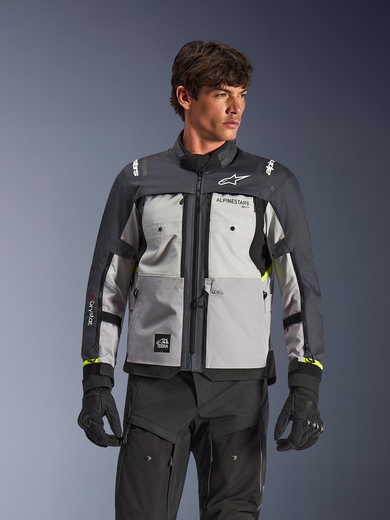 Alpinestars Cusco Drystar Veste textile moto imperméable Gris foncé/gris clair M Figure 3