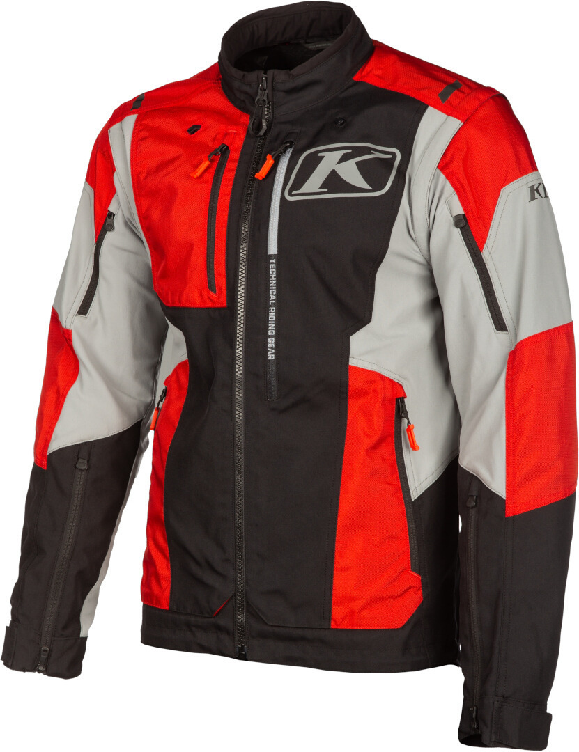 Klim Dakar Motorcycle Textile Jacket grey/black/red XXL Figure 1