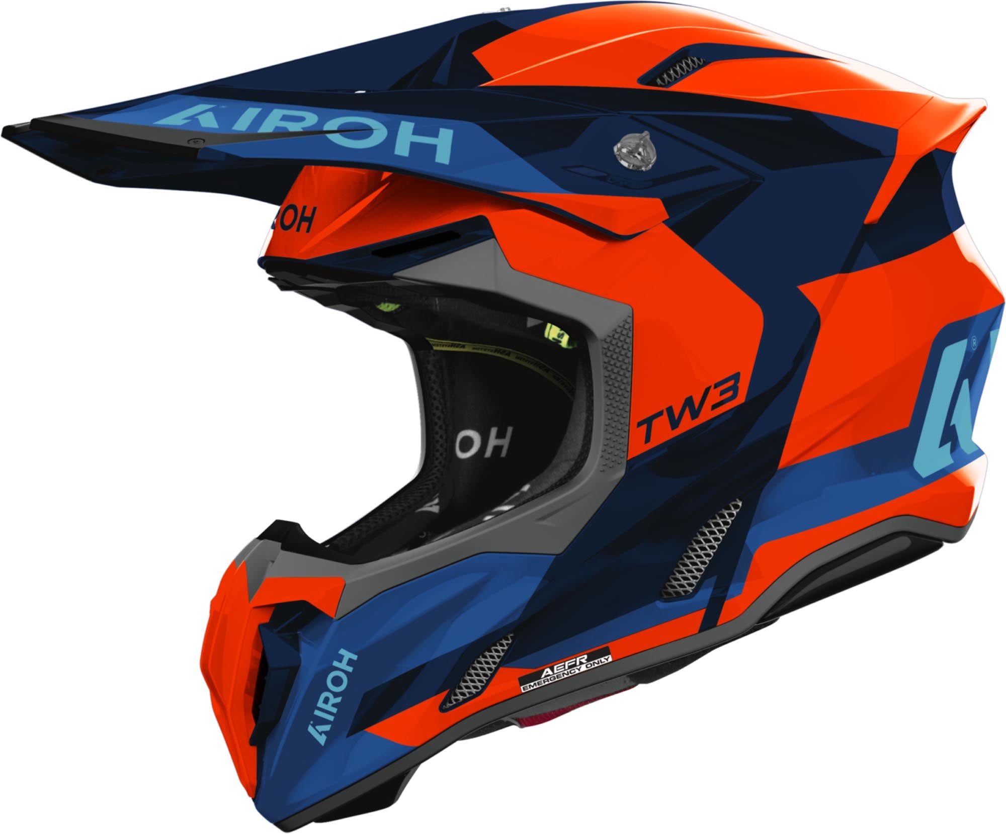 Airoh Twist 3 Fancy Casco da motocross blu/neon-arancione L (59/60) Figura 1