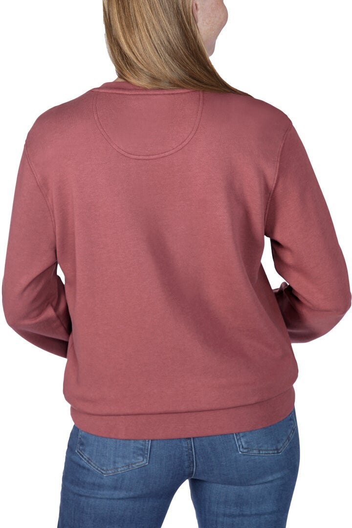 Carhartt Relaxed Fit Midweight French Terry Crewneck Dame Sweatshirt mørkerød XL Figur 3