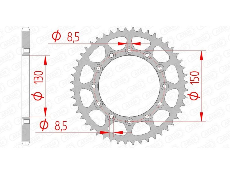 Afam Steel Standard Rear Sprocket 12323 - 520
