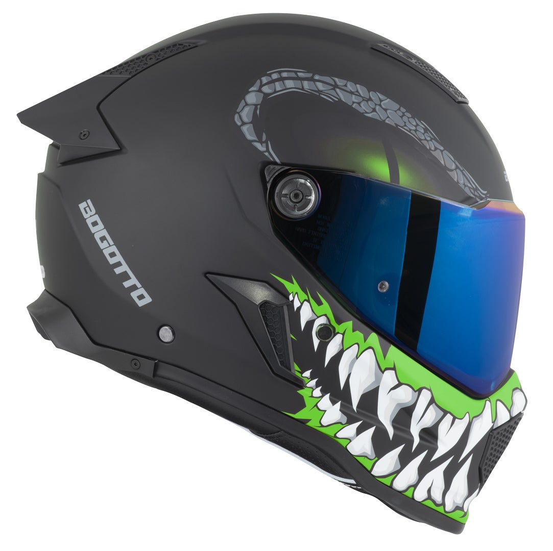 Bogotto Rapto Reptile Casco nero/verde opaco 2XL Figura 10