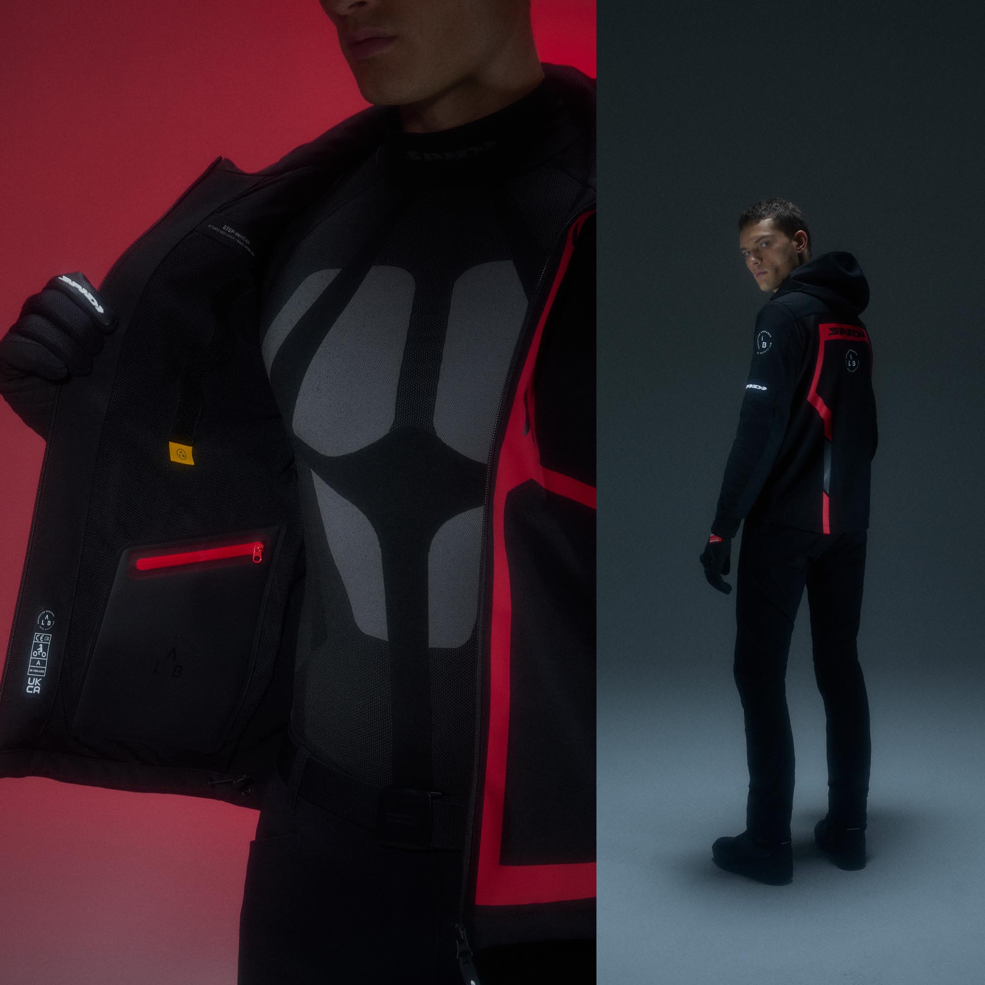Spidi Armor Evo 2 Motorhoodie Zwart/Rood S Figuur 5
