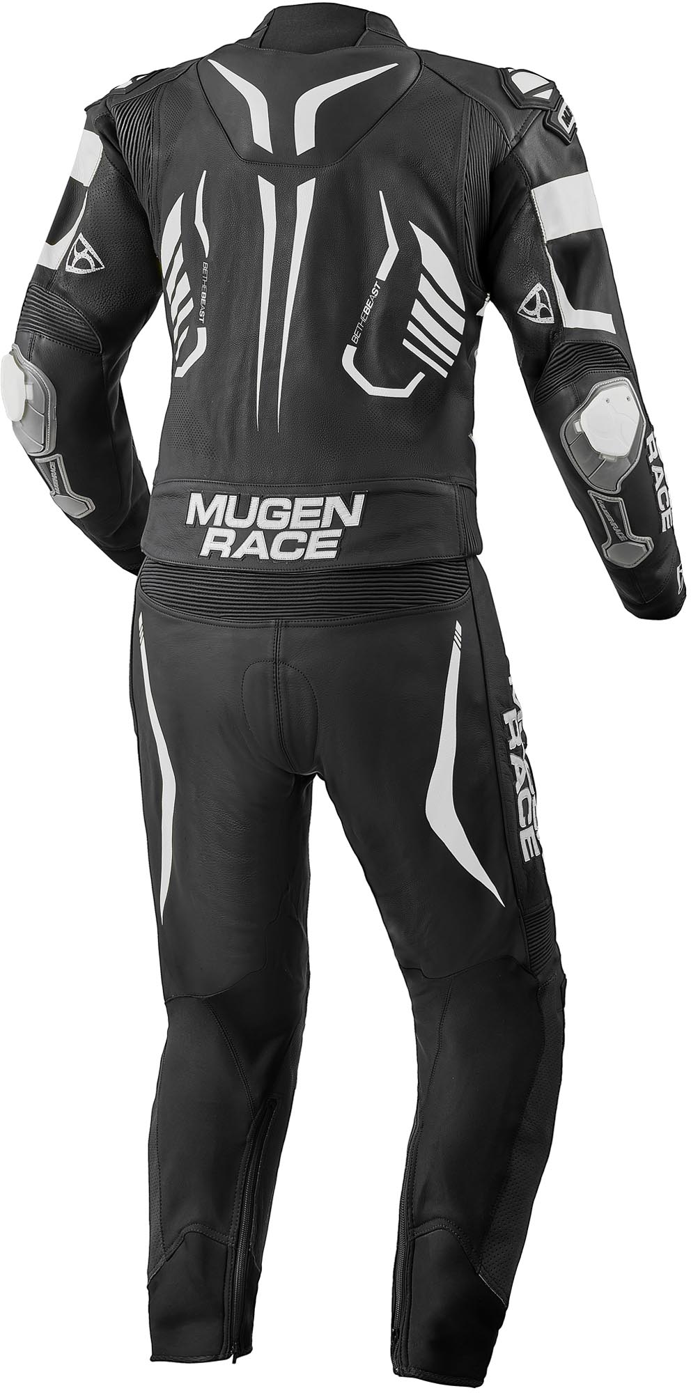 MUGENRACE Predator perforated Two Piece Motorcycle Leather Suit black/white 60 Figure 2