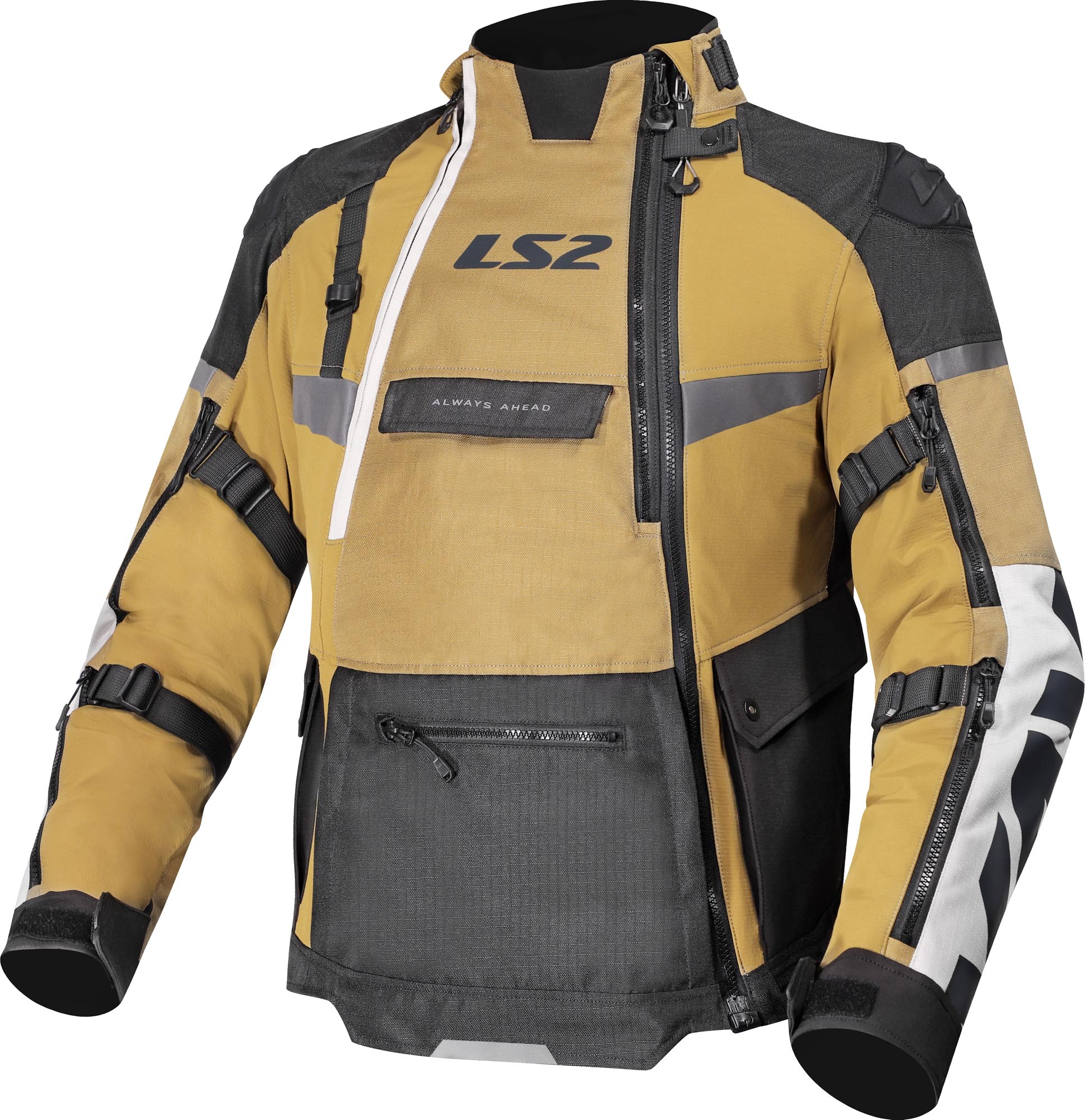 LS2 X-Master waterproof Motorcycle Textile Jacket brown/black/grey L Figure 1