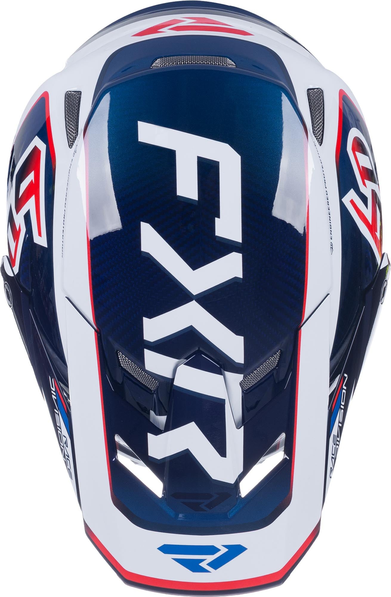 FXR 6D ATR-3 FIM Carbon Casco de motocross blanco/rojo/azul M Figura 2
