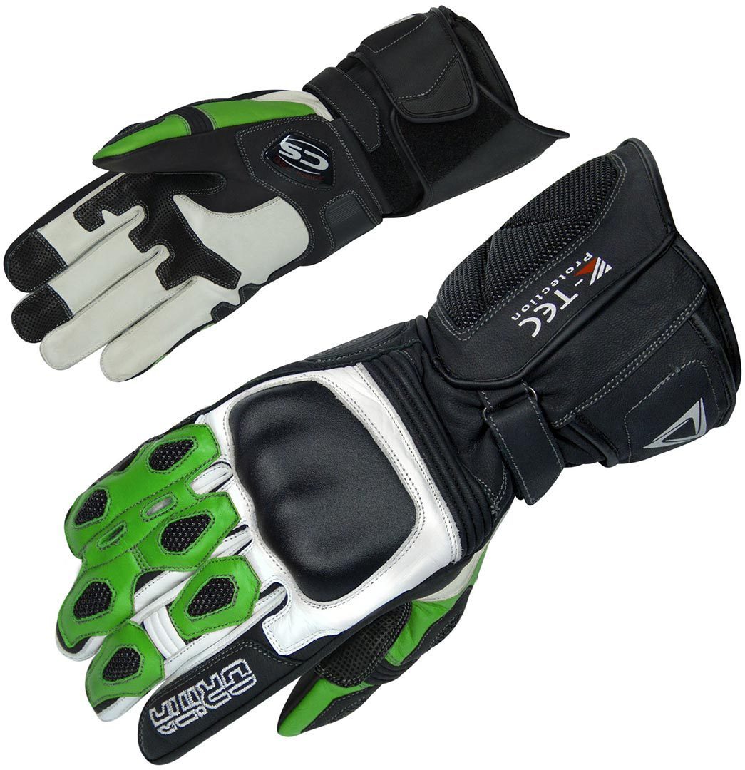 Orina Force Luvas de motocicleta preto/branco/verde XL Figura 1