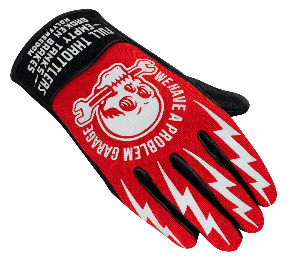 HolyFreedom Tools Guanti da moto perforati nero/rosso/bianco L Figura 1
