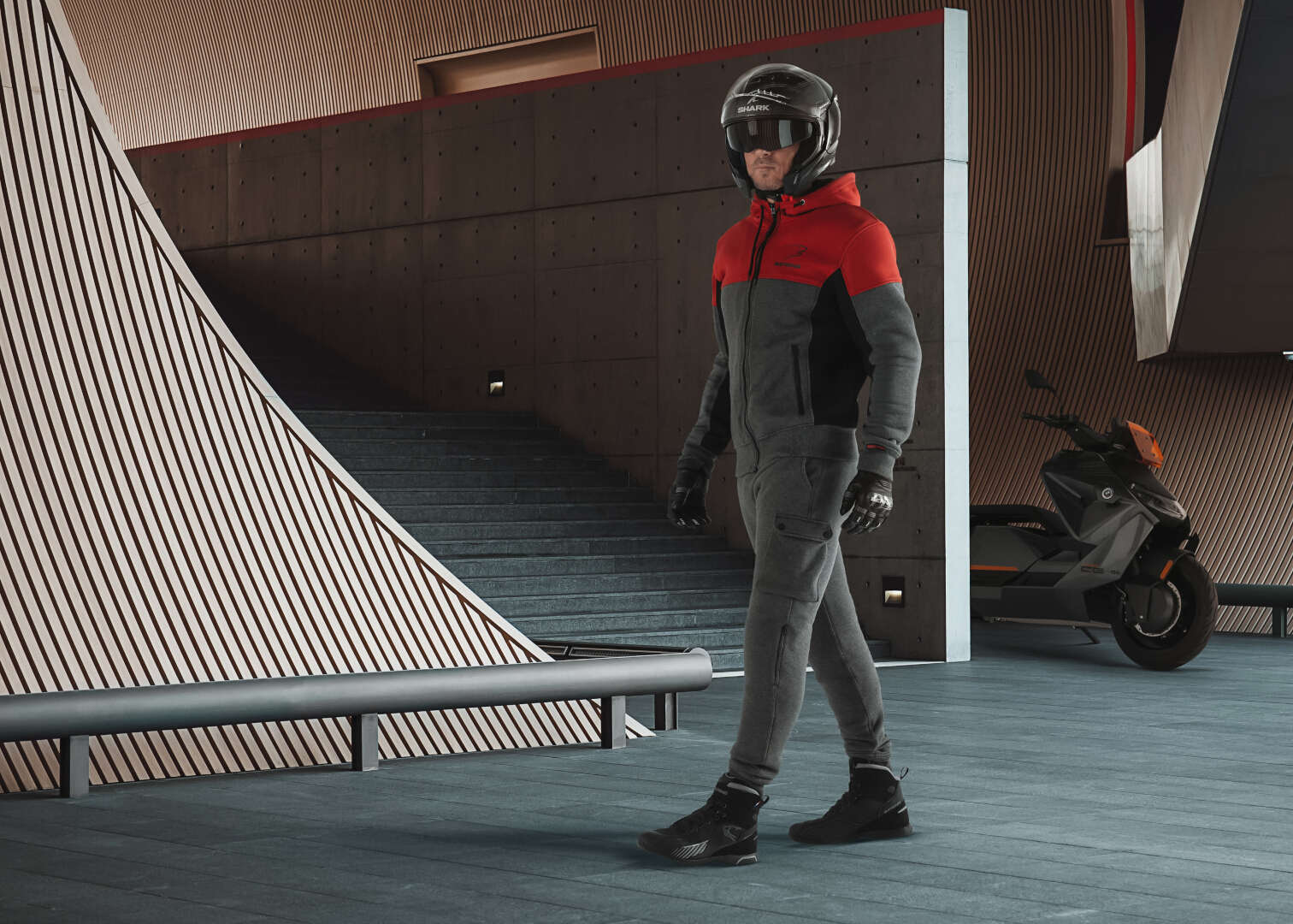 Bering Hoodiz Vented Sweat à capuche zippé moto noir/anthracite/rouge 4XL Figure 7