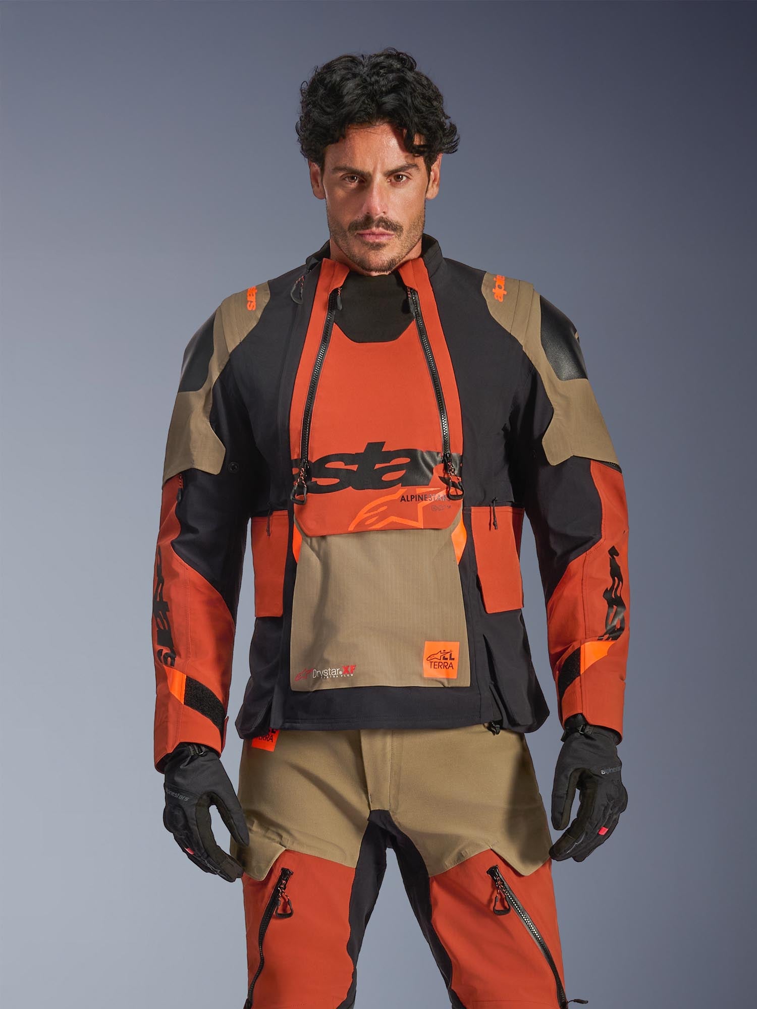 Alpinestars Harok Pro Drystar XF wasserdichte Motorrad Textiljacke schwarz/orange L Abbildung 3