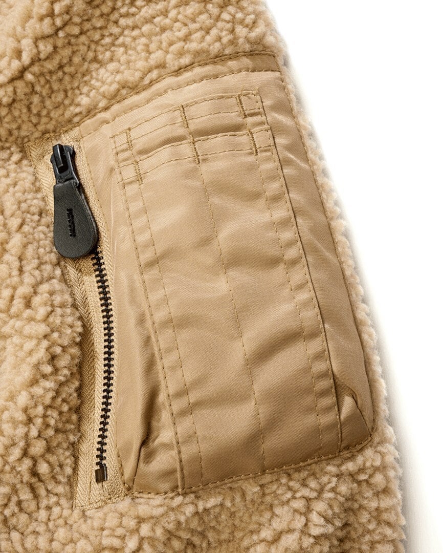 Brandit MA1 Sherpa Teddyfleece Jacke beige L Abbildung 3