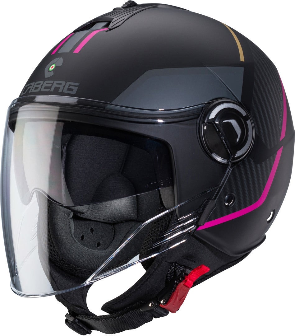 Caberg Riviera V4 X Geo Jet hjelm sort mat/pink M (57/58) Figur 1