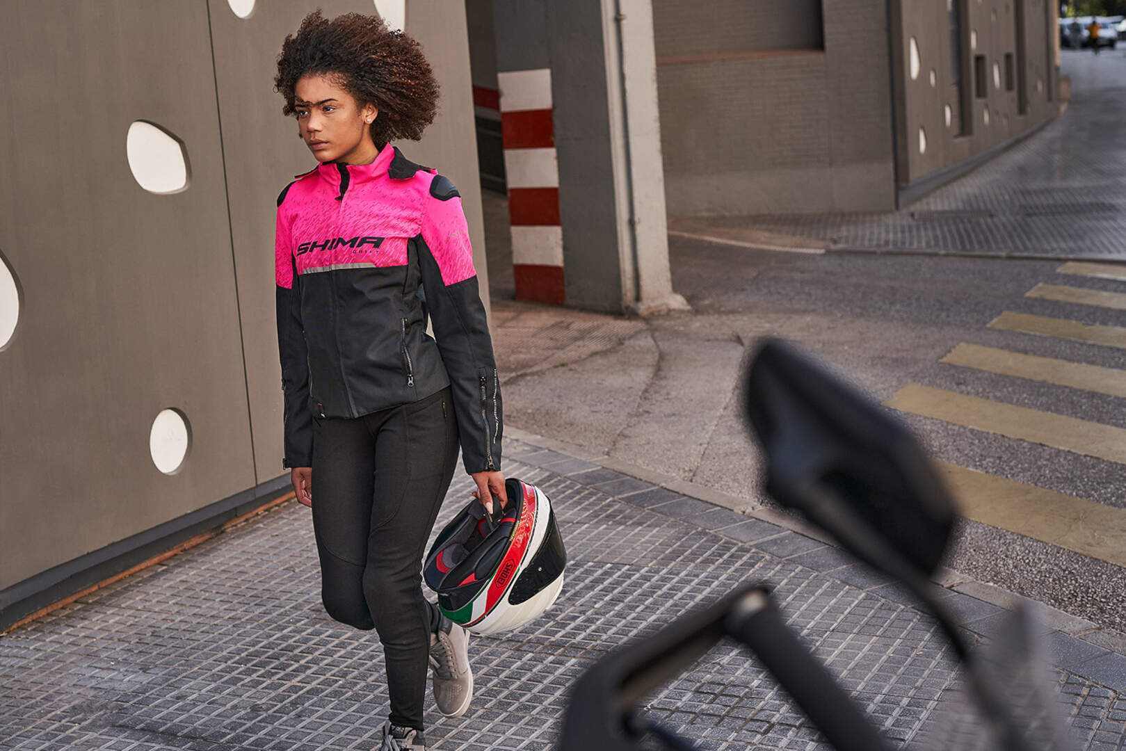 SHIMA Drift Ladies Motorcycle Textile Jacket black/hotpink M Figure 4