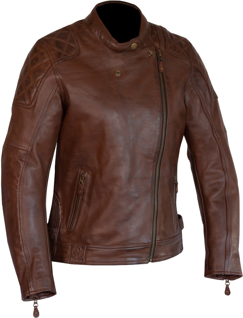 Side view of Merlin Bristol D3O Cafe Ladies Motorcycle Leather Jacket